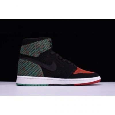 Nike Erkek Air Jordan 1 Retro High Flyknit Siyah / Yeşil Basketbol Ayakkabısı Türkiye - OJKJVQLJ